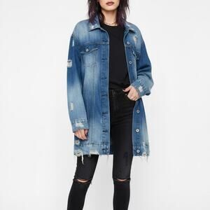 Y2k Highway Jeans Denim Jacket Distressed Jean Jacket Small 2000s